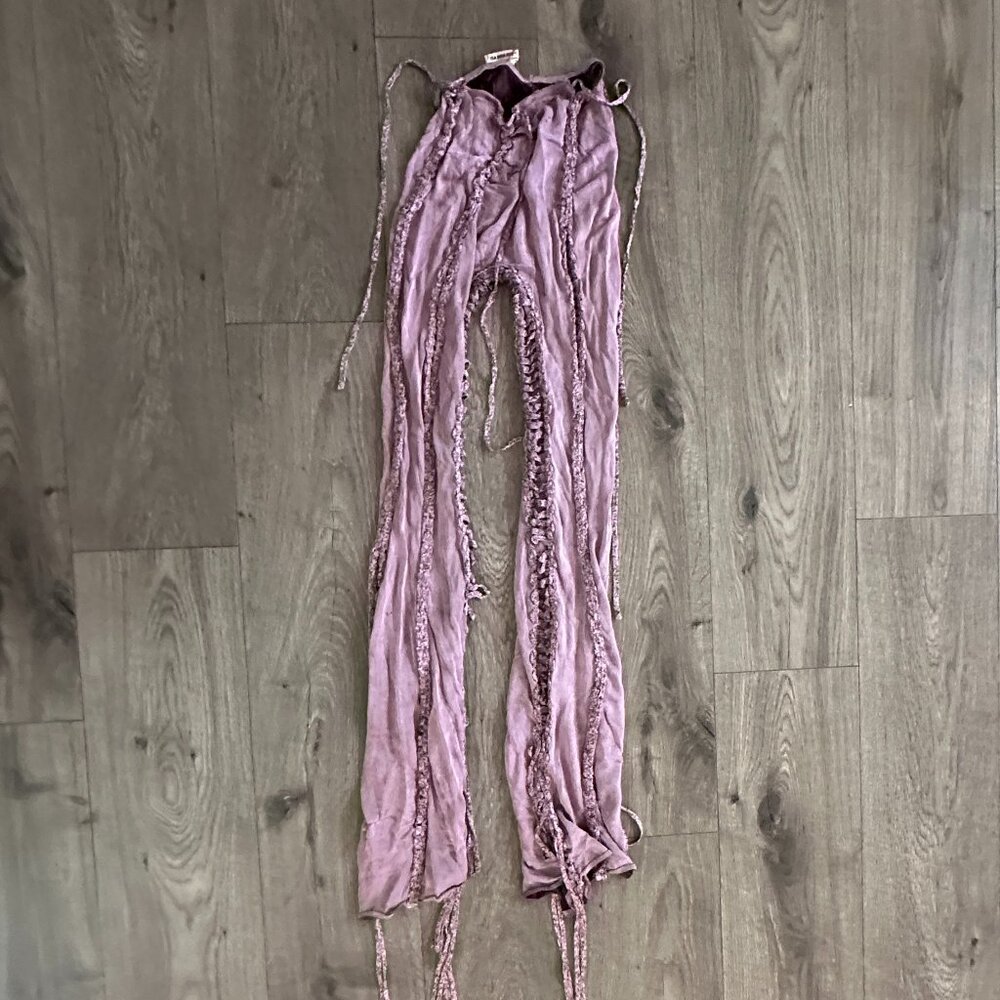 Flared Lace-Up Detail Trousers